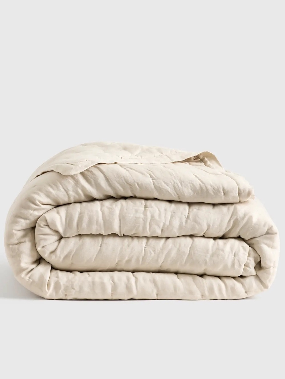 Quince King / Cal King European Linen Dream Quilt in Sand